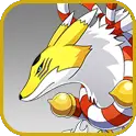 Renamon evolves into Kyubimon